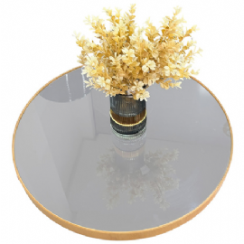 PRATO GIRATORIO OFF WHITE COM BORDA DE MADEIRA 60CM