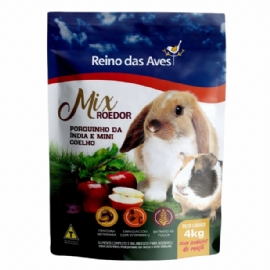 RACAO REINO DAS AVES 4KG PORQUINHO DA INDIA E MINI COELHO FABIANO JUNIOR