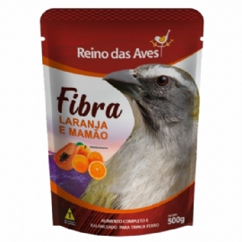 RACAO REINO DAS AVES FIBRA LARANJA C/ MAMAO 500 GR FABIANO JUNIOR