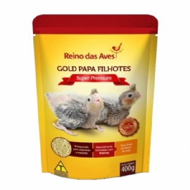 RACAO GOLD PAPA DE FILHOTE PACOTE 400 GRS REINO DAS AVES FABIANO JUNIOR