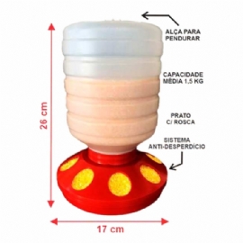 COMEDOURO PARA PEQUENAS AVES  1,5 KG (2 LITROS) FABIANO JUNIOR