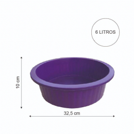 BACIA 6 LITROS CANELADA DIVERSAS CORES