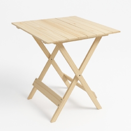 MESA DOBRAVEL EM MADEIRA PINUS 60X60