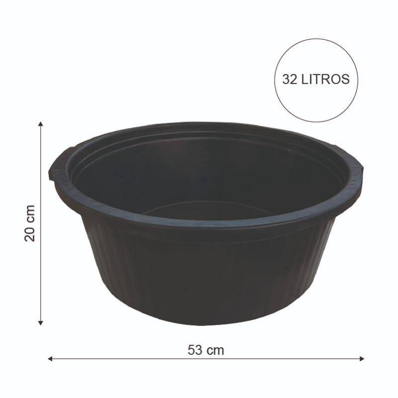 Bacia Plstica Canelada 32 Litros Colorida